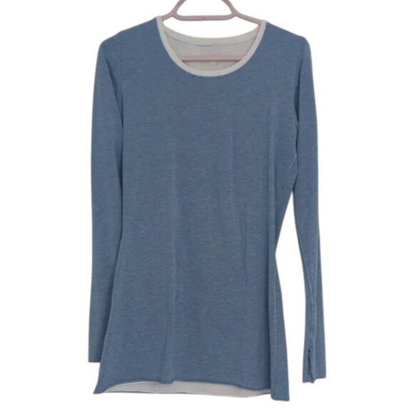Lululemon heathered caspian blue 'Every Yogi' reversible long sleeve top size 6 - Picture 5 of 5